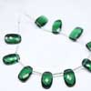 Emerald Green Quartz Faceted Cushion Shape Beads Strand 1 Matching Pair and Size 16mm x 10mm approx.Hydro quartz is synthetic man made quartz. It is created in different different colors and shapes. 